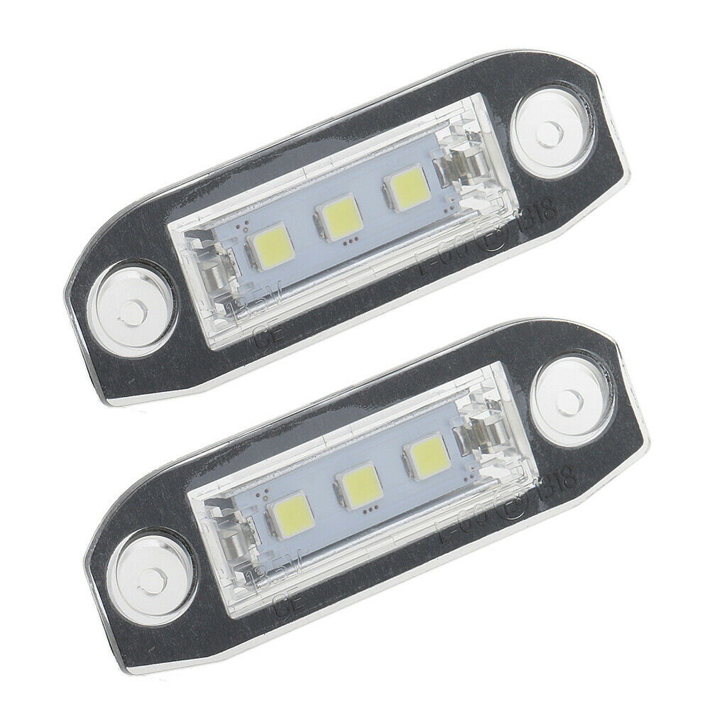 2 Piece 3 LED White Number License Plate Light Lamp For Volvo S40 S60 S80