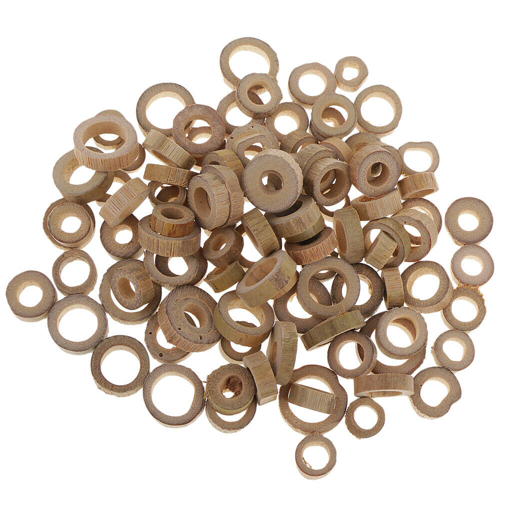 100pcs Natural Log Wood Slices Rings for Rustic Wedding Home Decorations