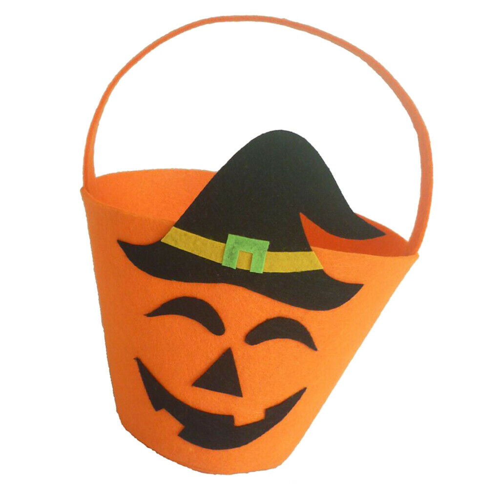 Halloween Candy Buckets Baskets Totes Gift Bags Trick or Treat Bags orange