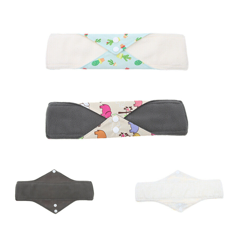 Lots 2 Heavy Flow Washable Bamboo Cloth Menstrual Pads Super-Absorbent
