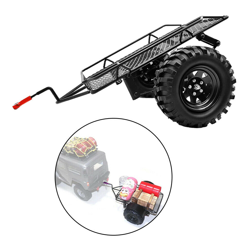1pc Metal Trailer for TRX4 SCX10 CC01 1:10 Scale Crawler DIY Accessories