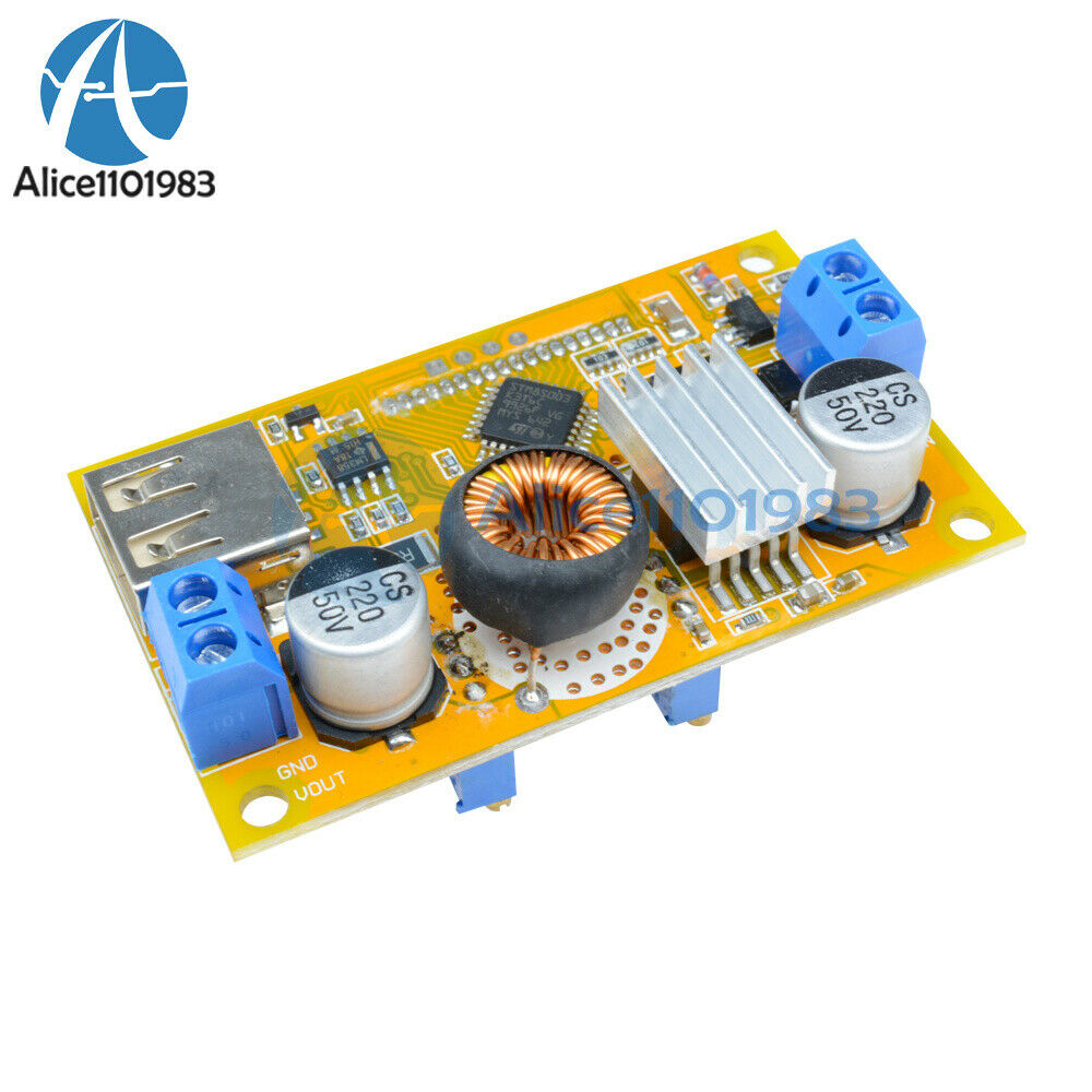 Adjustable Durable 5A Step-Down Power Module 6V-32V to 1.25-32V LCD Display DIY