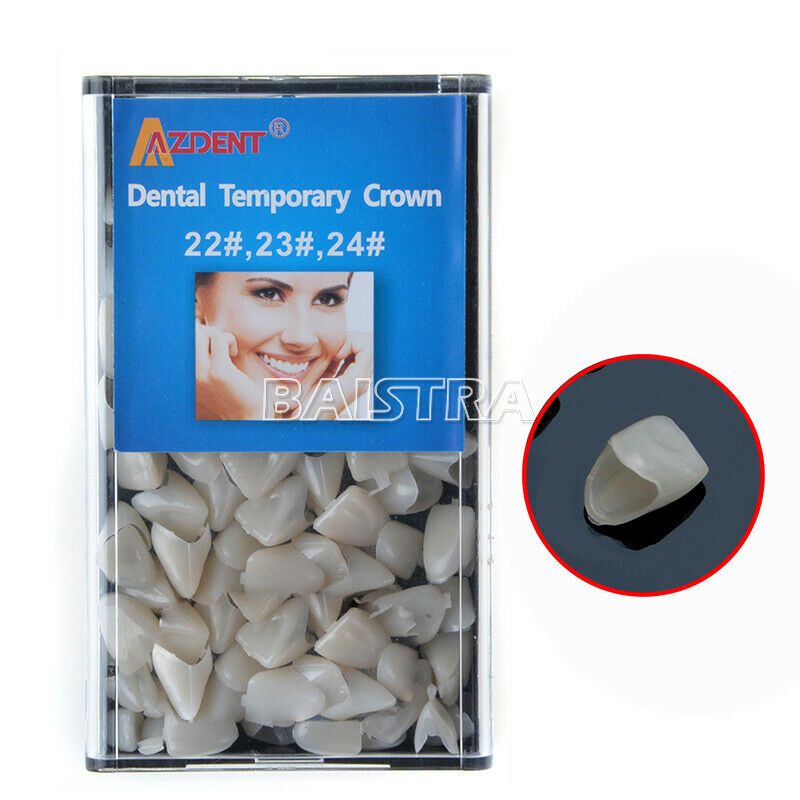 10X AZDENT Dental Temporary Crown 22# 23# 24# for Anterior Teeth Tooth Covering