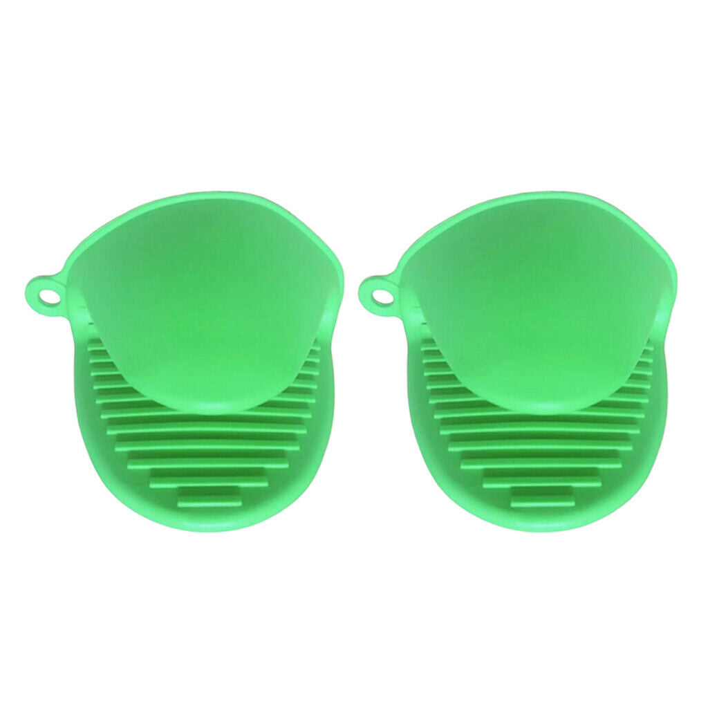 2 Pair Kitchen Silicone Gloves Heat Resistant Baking Potholder Protector