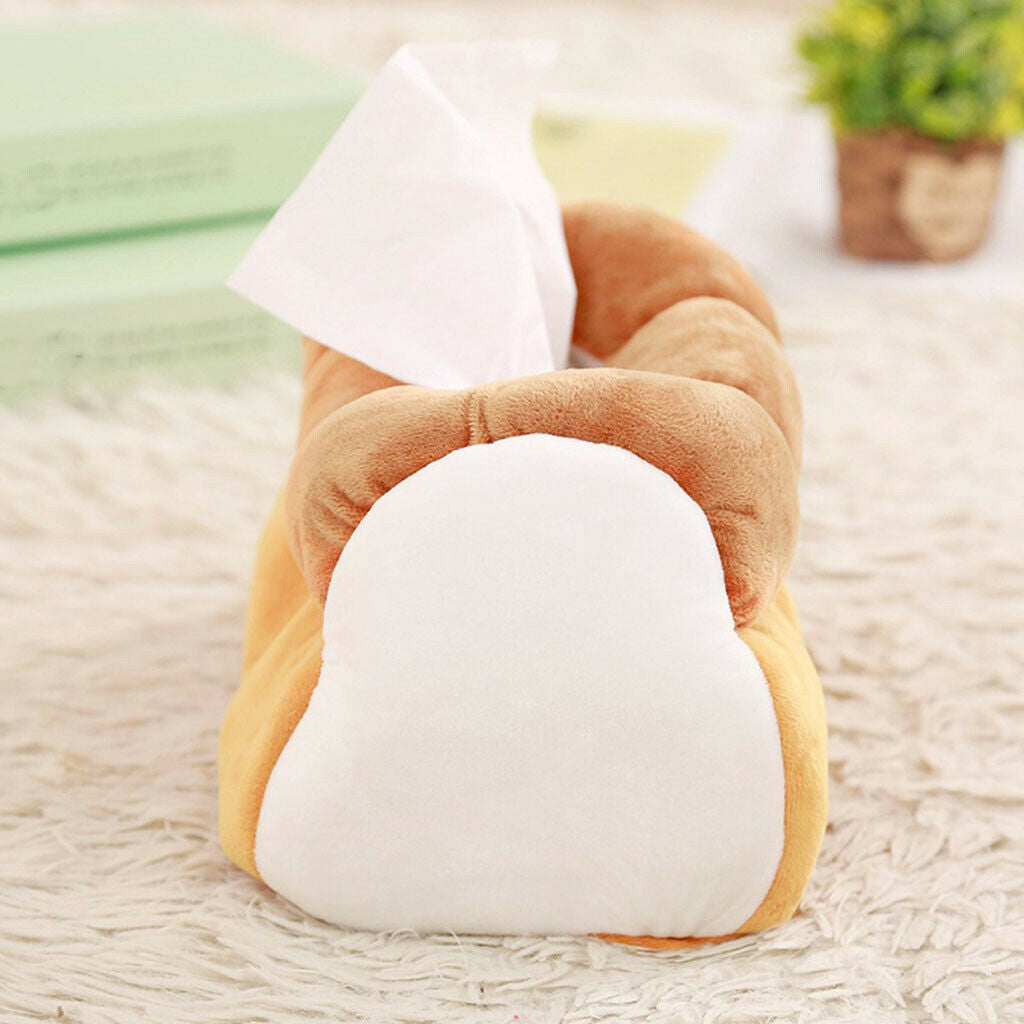 Funny Lively Toast Bread PlushTissue Box Home Car Paper Boxes