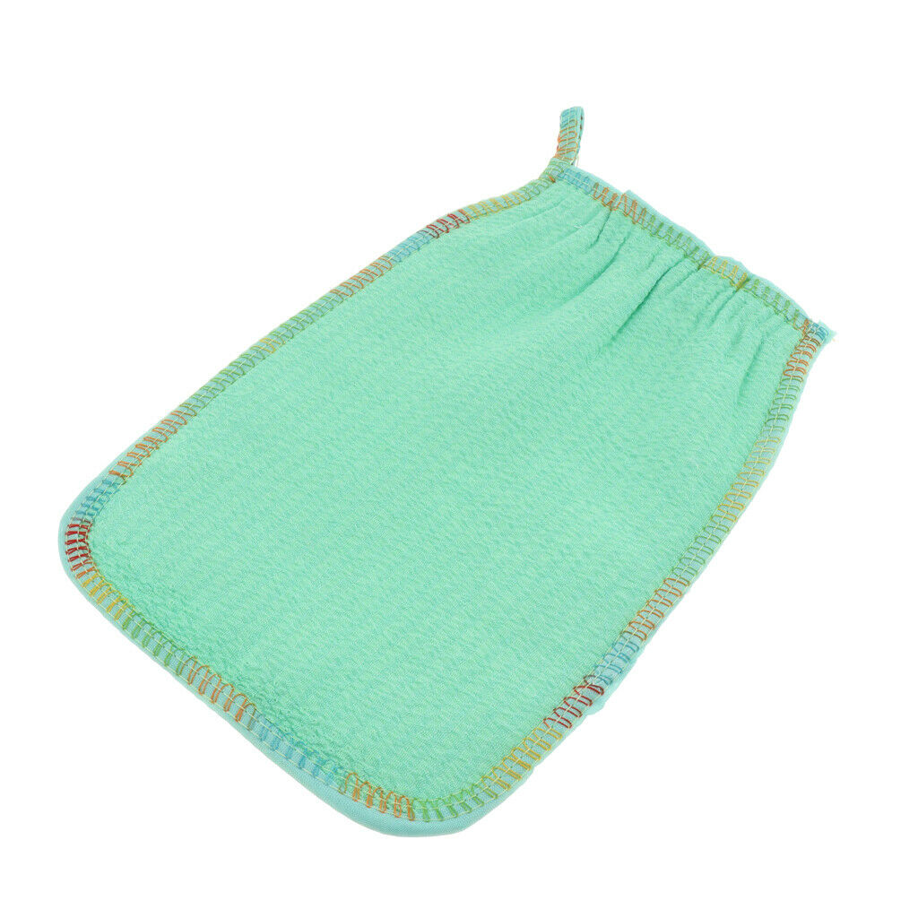 Natural Fiber Exfoliating Bath Glove Shower Skin Care Scrubber  Blue