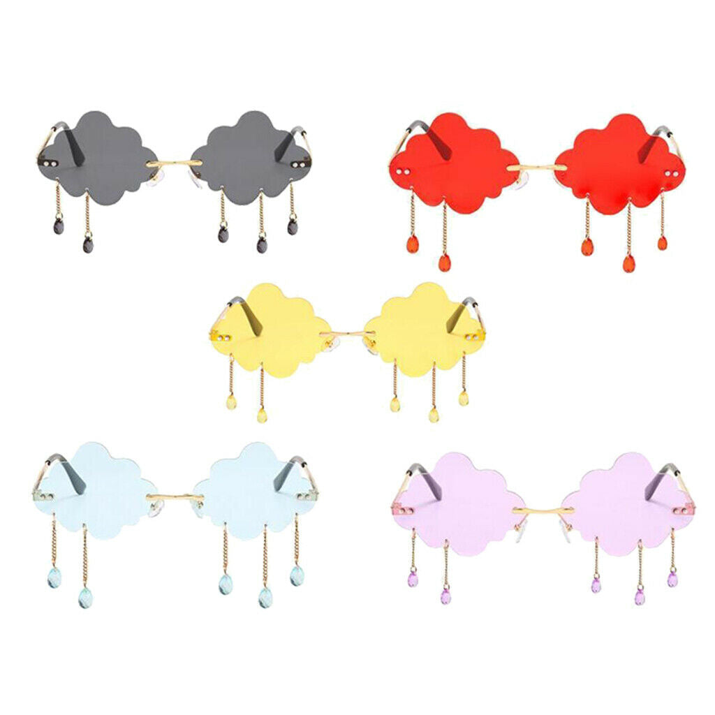 5 Pieces Women's Punk Cloud Sunglasses UV400 Luxury Design Rave Club Eyewear