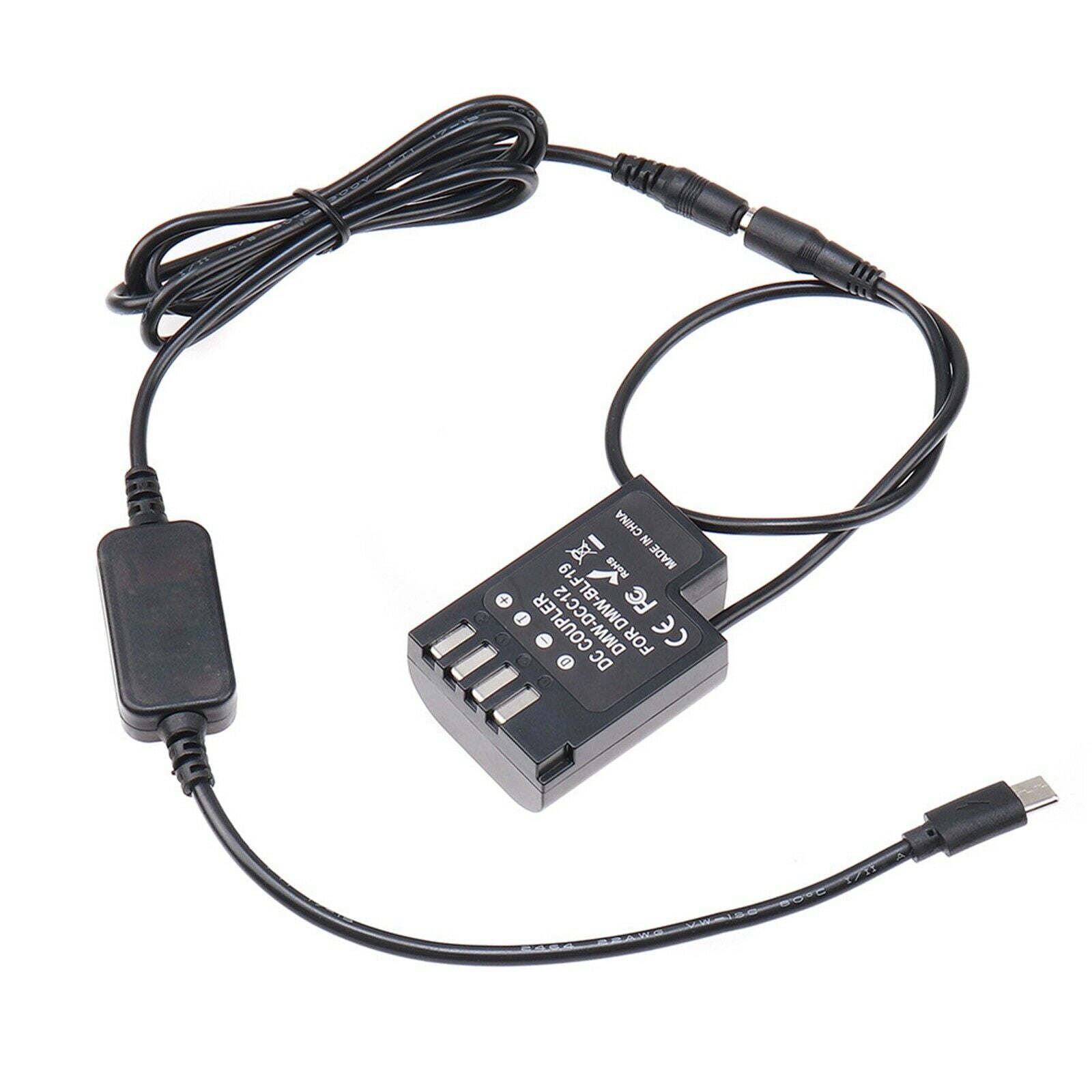 Type-C to DMW-BLF19 DCC12 DC Coupler BLF19E Dummy Battery Cable GH3 GH4 GH5