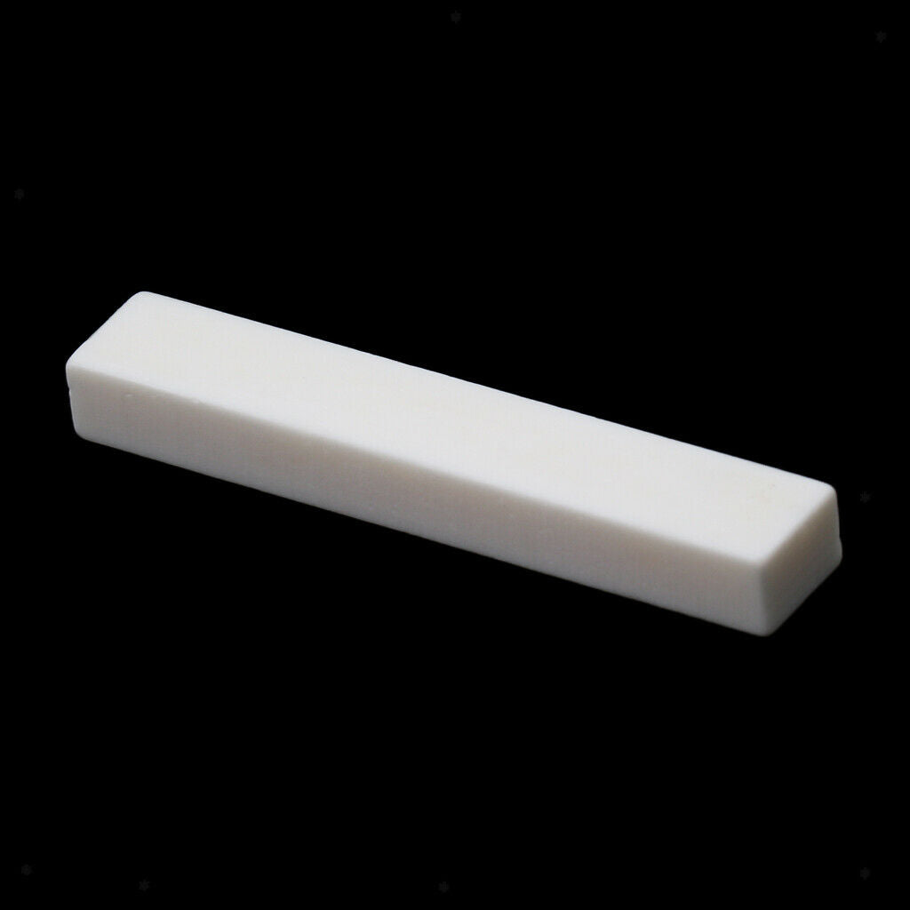 Guitar Uncarved Bone Bridge Nut Musical Instruments Parts White 52x6x10mm