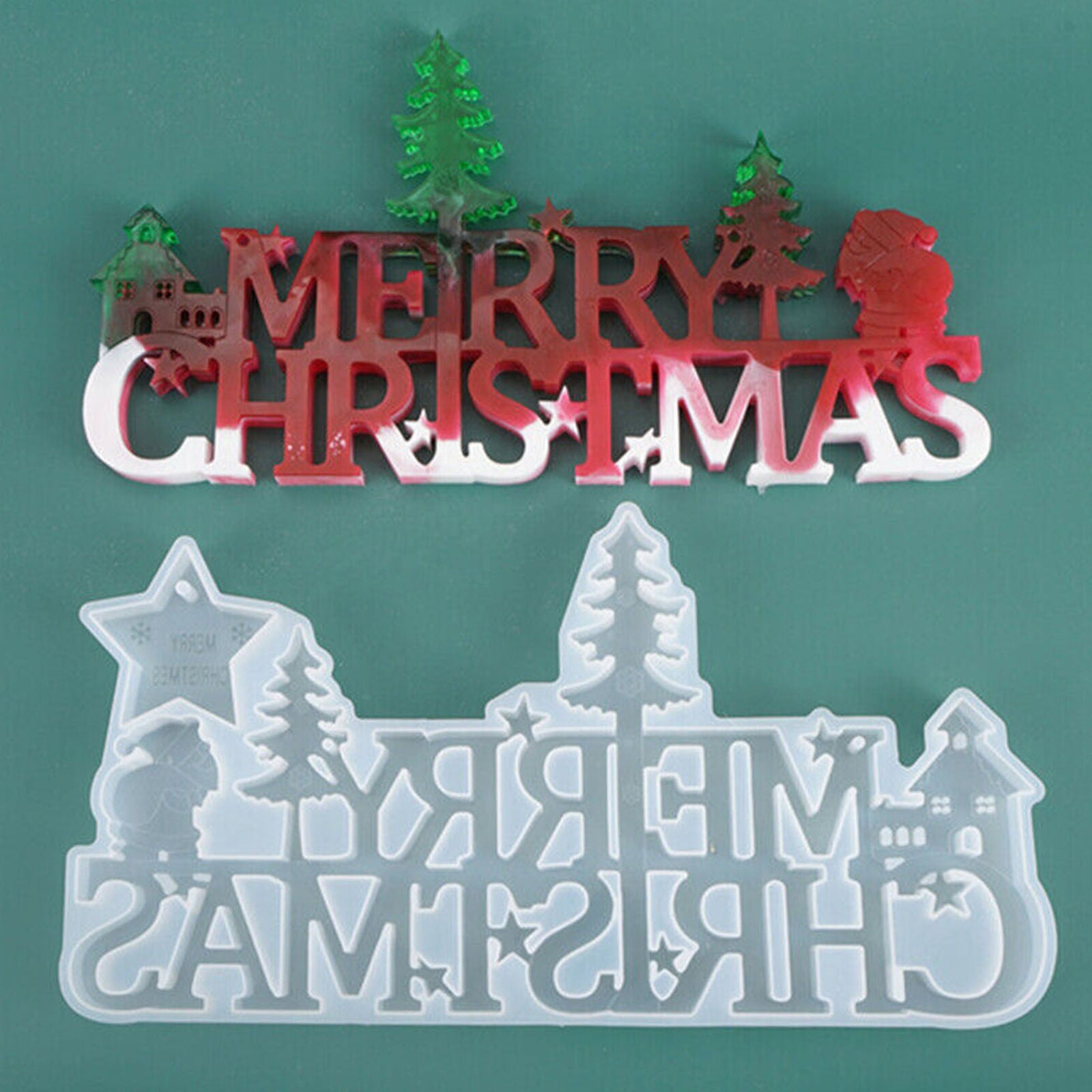 Merry Christmas silicone mold casting mold jewelry crystal epoxy moldresin mold