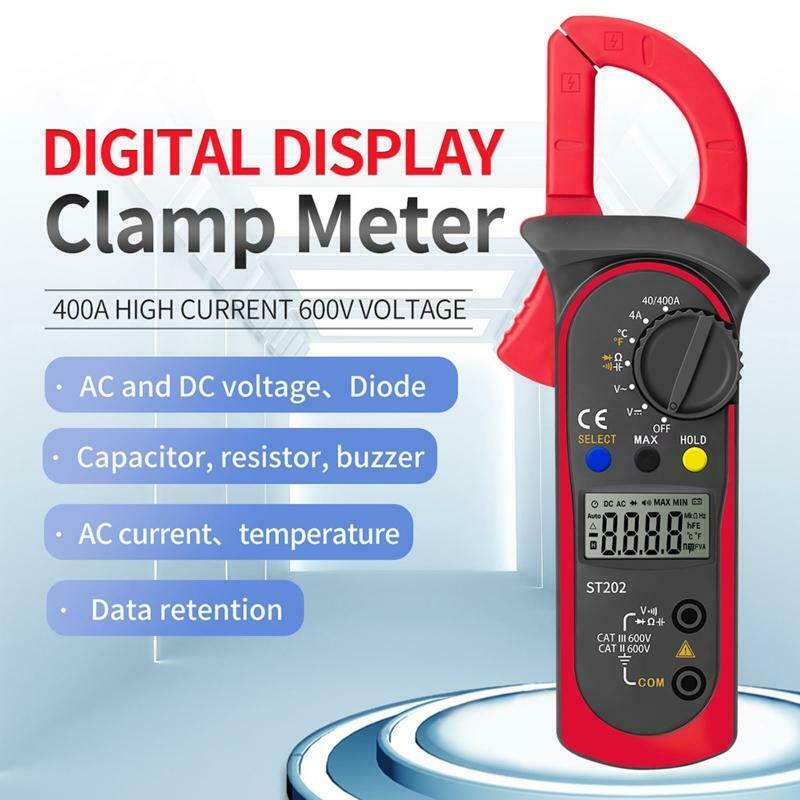 ST202 Digital Clamp Meter Multimeter Resistance Ohm Transistor LCR w Temperature