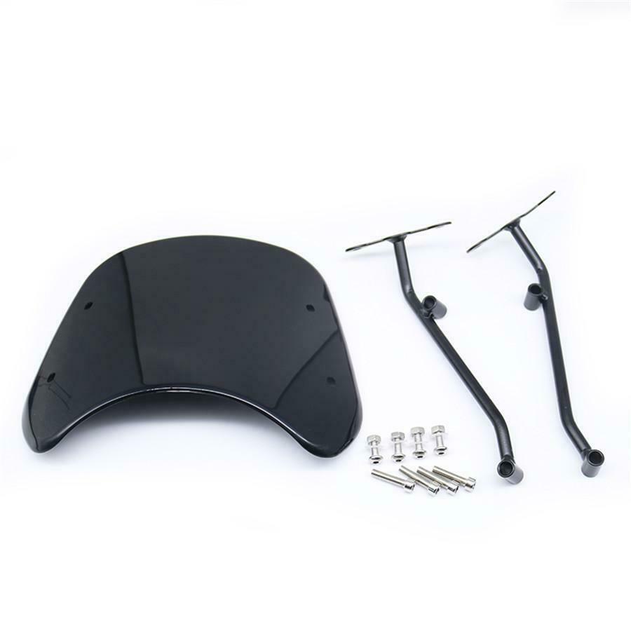 Motorcycle Front Windshield Black Deflector w/ Brackets For Benelli Leoncino 500
