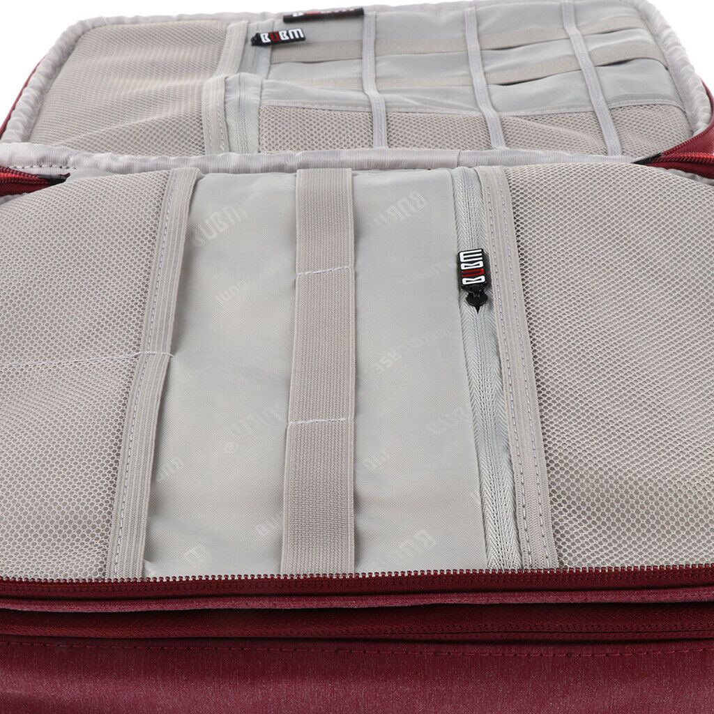 Soft Storage Bag Digital Accessories Case Mobile Power Headset Cable L red