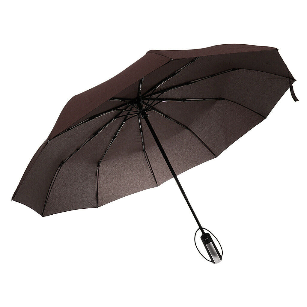 Travel Umbrella Automatic Windproof Canopy Auto Open and Close Coffee