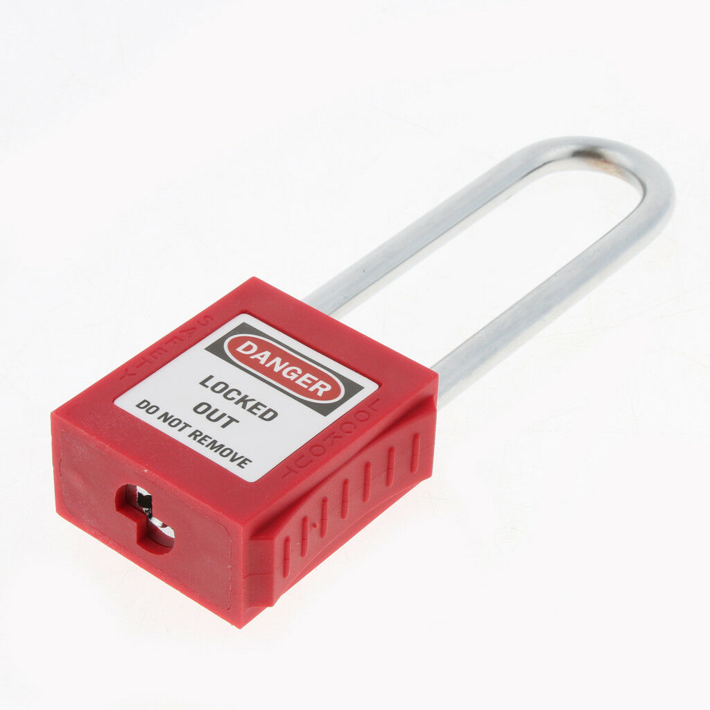 2Pcs Premium Safety Lockout Padlock Lock Keyed Different, Key Retaining, Red