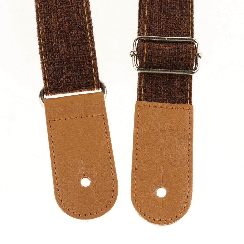 Ukulele Strap Belt with PU Leather Ends for Ukuele 4 String Guitar Coffee