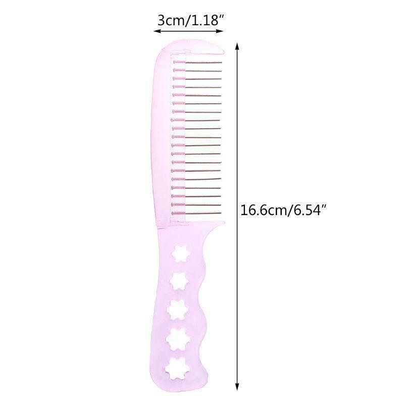 Anti-Static Steel Teeth Plastic Wig Comb Brushes Hairpiece Care Hair Brush