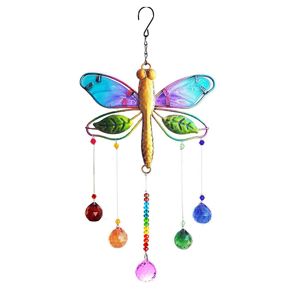 Suncatcher Dragonfly Window Hanging Decor Crystal Ball Prism Rainbow Maker Craft