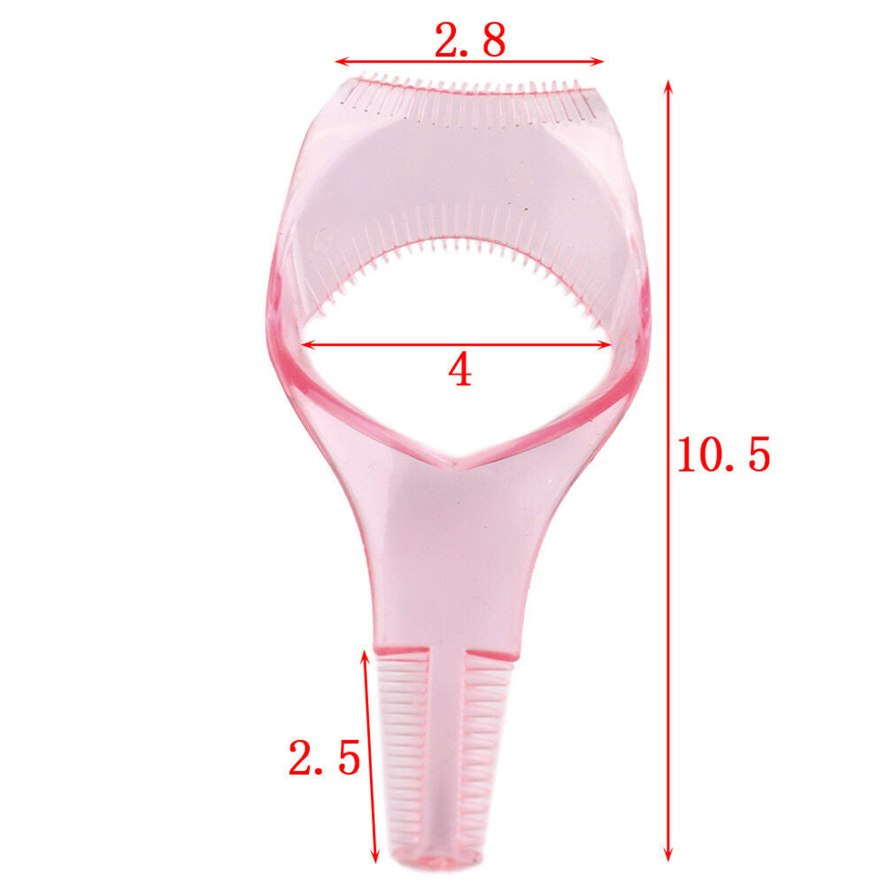 3in 1 Eye lash mascara shield guard eyelash curler applicator tool comb guide XC