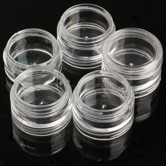 25 Storage Bottles Plastic Empty Box Case Pot For Nail Art Rhinestone Bead Gems