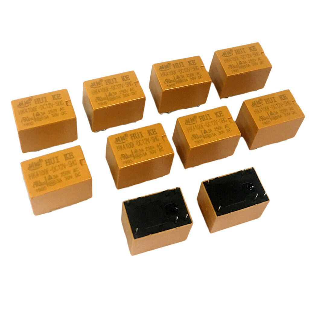 10 Pieces Relay 6 Pin HK4100F-DC12V-SHG DC 5/12/24V For General Electric - DC12V