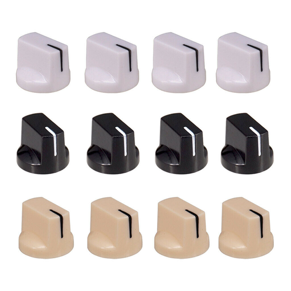 Set of 12 Guitar Knobs, Round Pointer Volume&Tone Control Knobs Amplifier Caps
