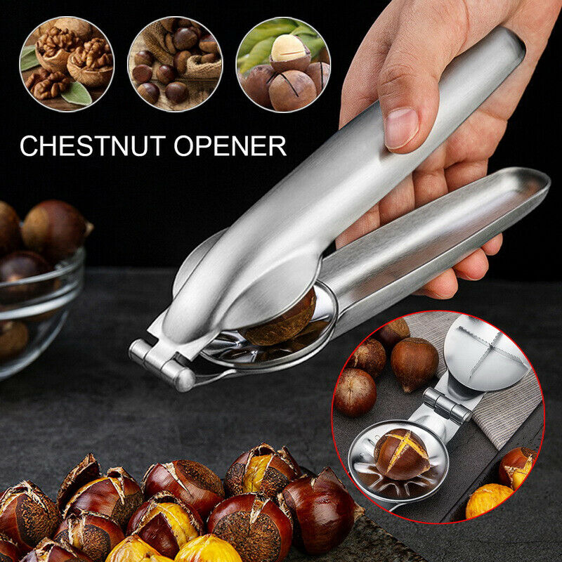 Stainless Steel Nut Cracker Opener Quick Chestnut Clip Walnut Pliers Nut ToolsSJ
