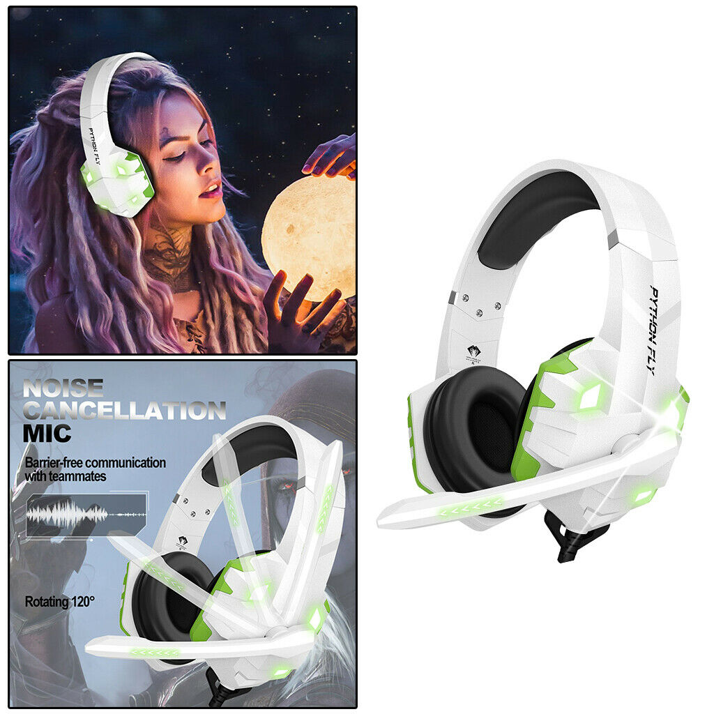Gaming Headset Over Ear w/ Noise Isolation Mic Volume Control for One White