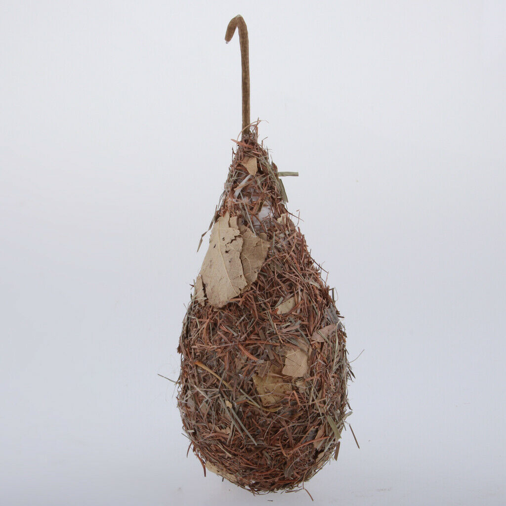 Hanging Straw Water Drop Bird Nest Pet Grass Cave for Canary/Cockatiel