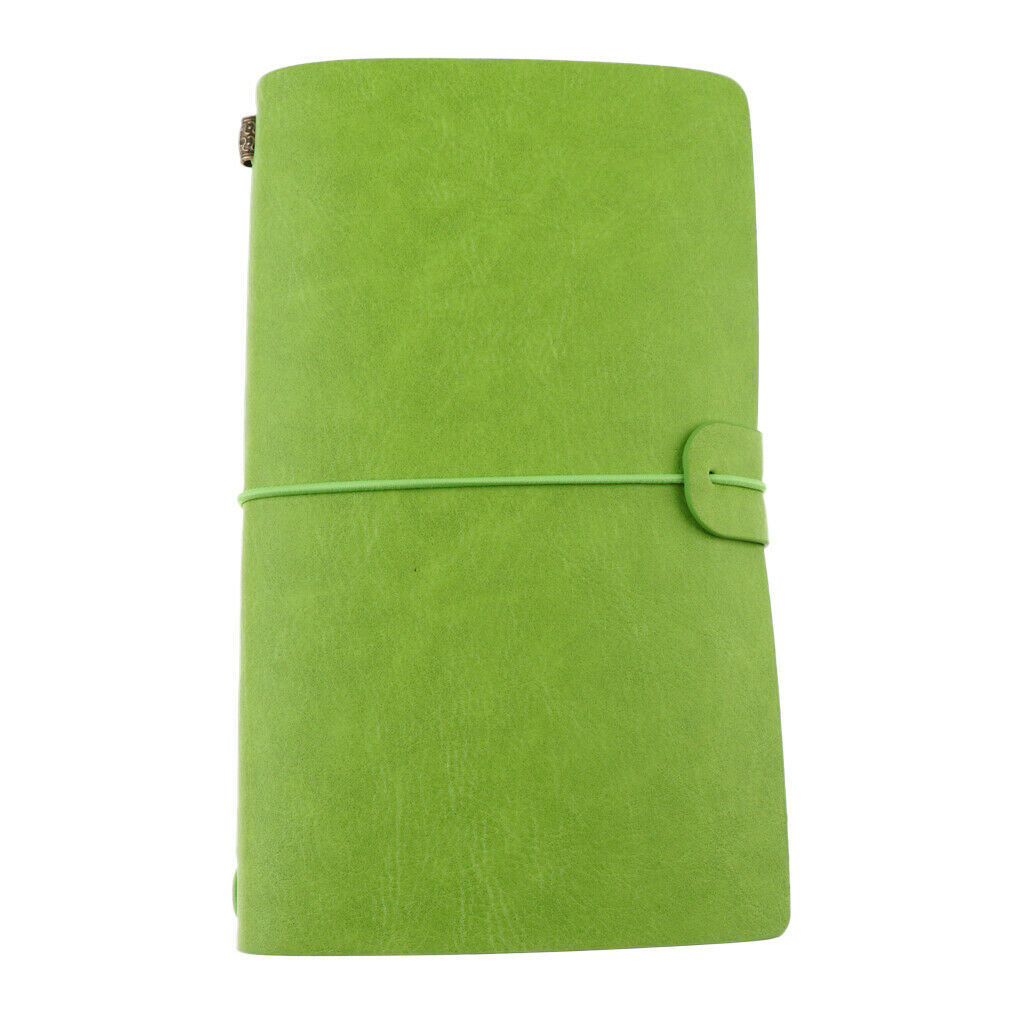 A6 Portable Travel Diary Notebook Journal Leather Handbook Green