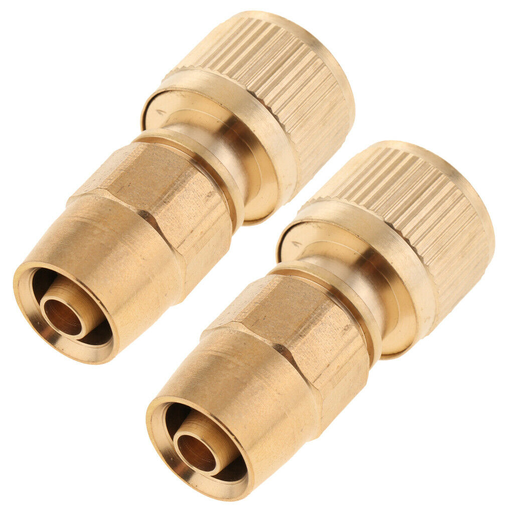 Set of 2 Brass Garden Expanding Hose Joint Male Pipe Adaptor Repair