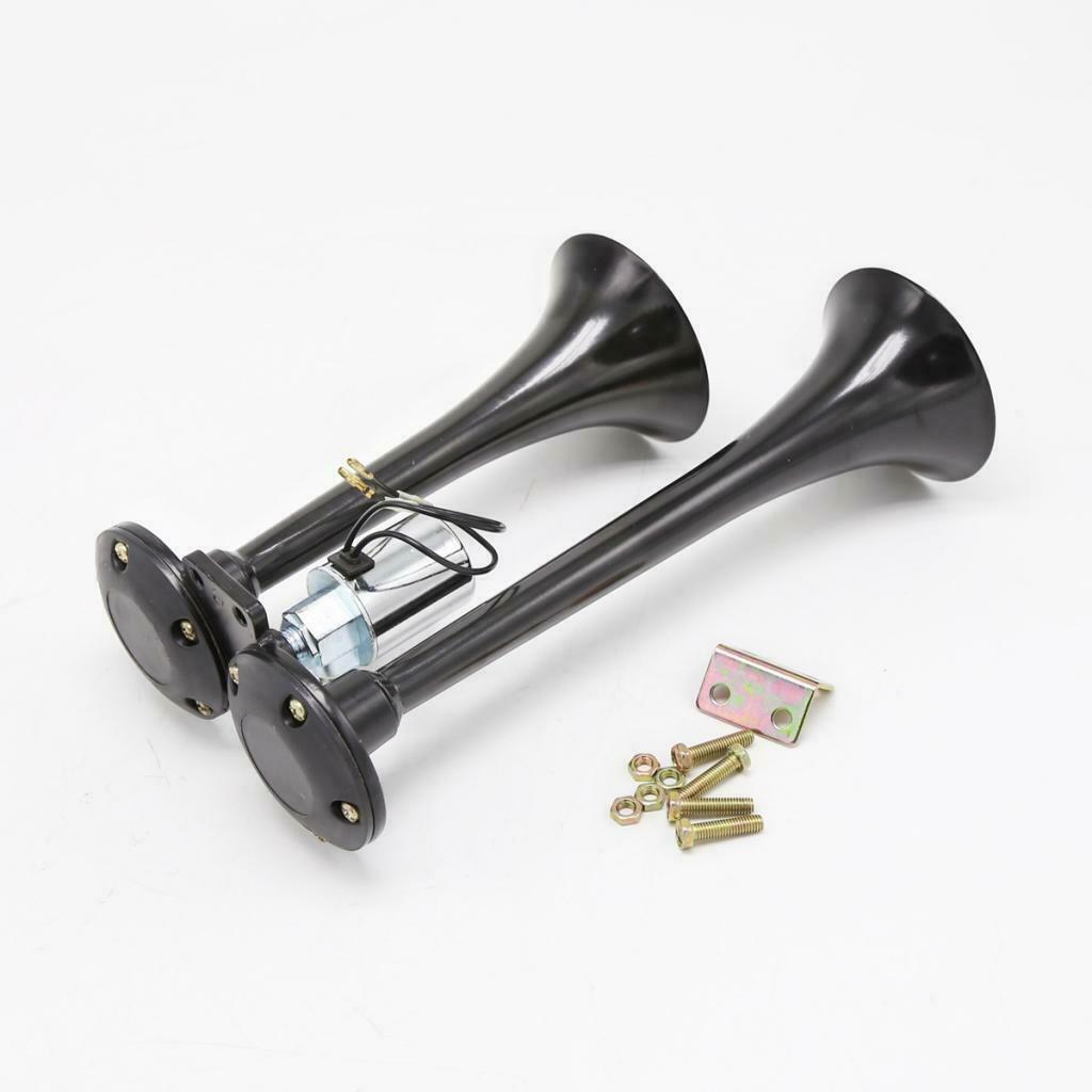 Car Motorcycle 150dB Dual Trumpets Train Air Horn with Electric Solenoid