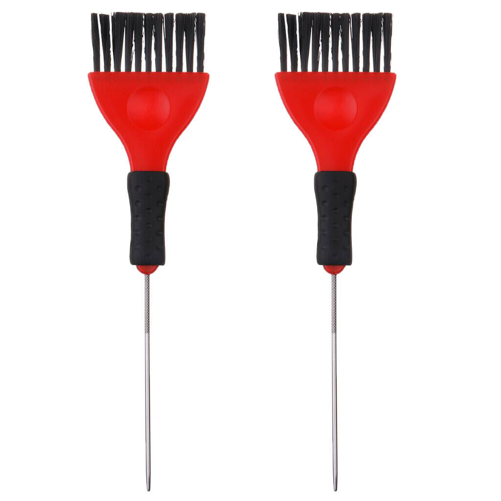 2Pcs Salon Barber Hair Coloring Dye Tinting Application Needle Tint Brush