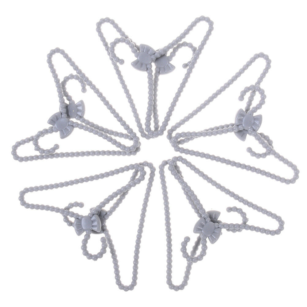 20x mini grau kleiderbügel bowknot design puppenhaus kleid kleidung zubehö.l8