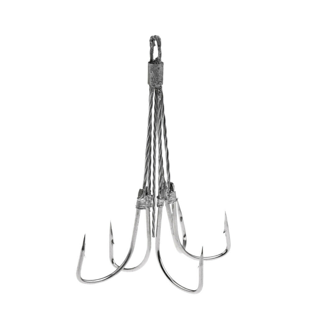 Fishing Hooks 5 Claw Hooks With Elastic Steel Wire Hooks With Barb