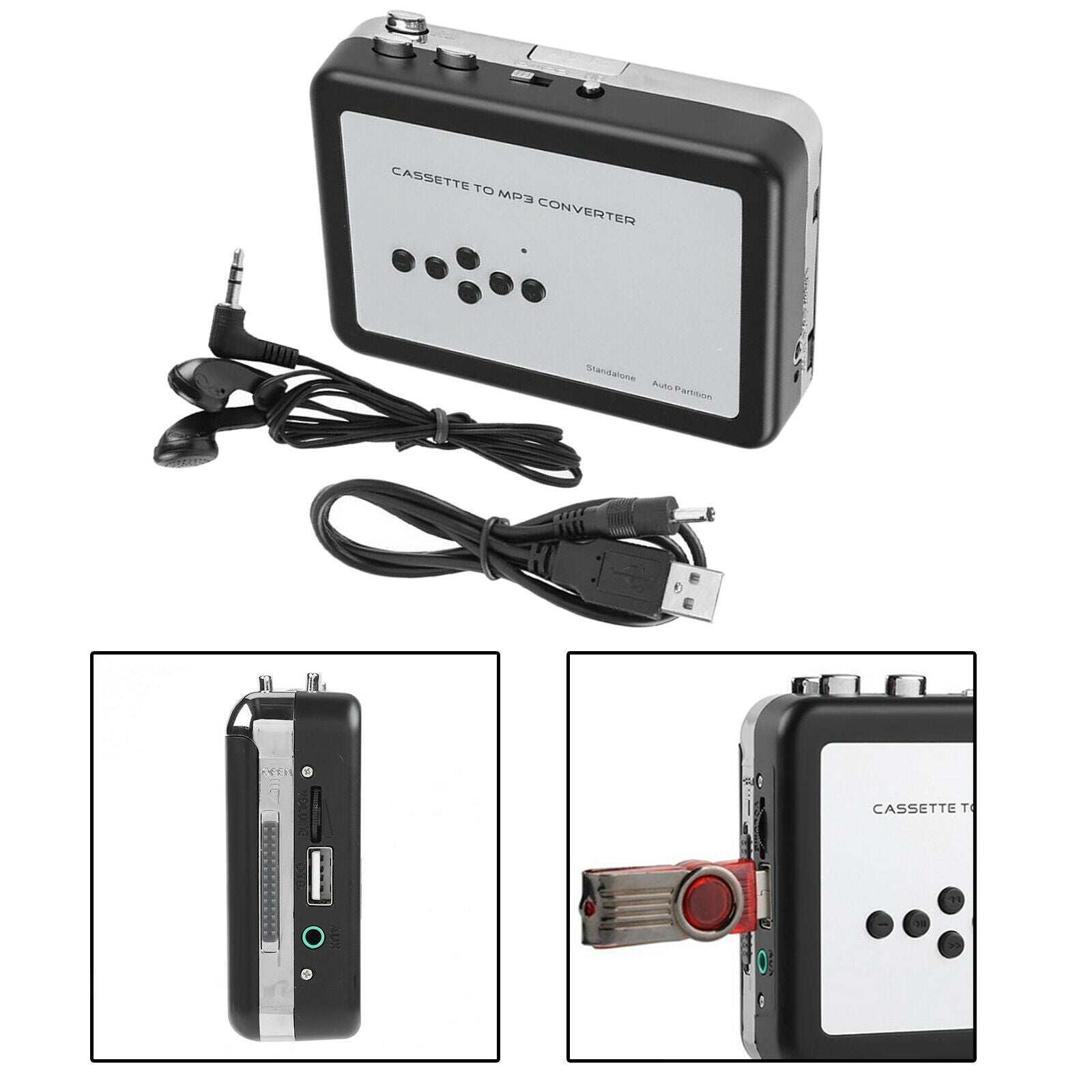 Portable USB Tape Converter Hifi Stereo Music Tape to PC Tape to U Disk Tape