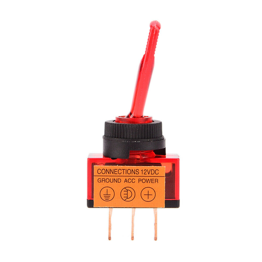 12V 20A LED Light ON-OFF SPST Toggle Rocker Switch 3Pin for Car Boat Red