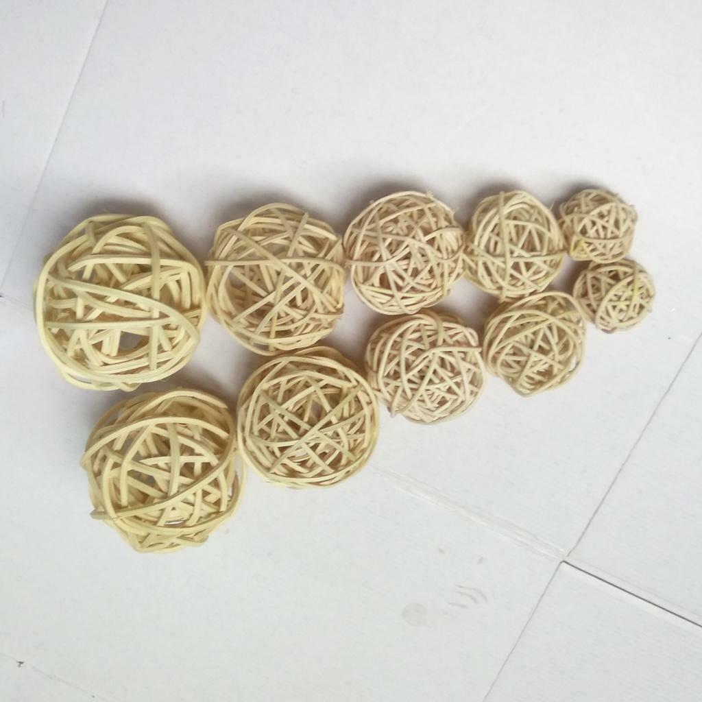 10Pcs     Rattan     Wicker     Ball     Photo     Props  ,   3  -  7cm     Home