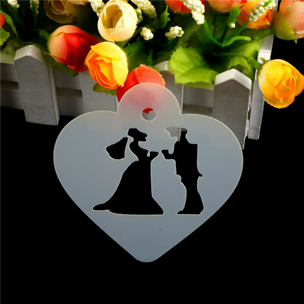 Lovely Wedding Decoration Cake Stencil Couple Lovers Cookie Stencils Cake ToolFL