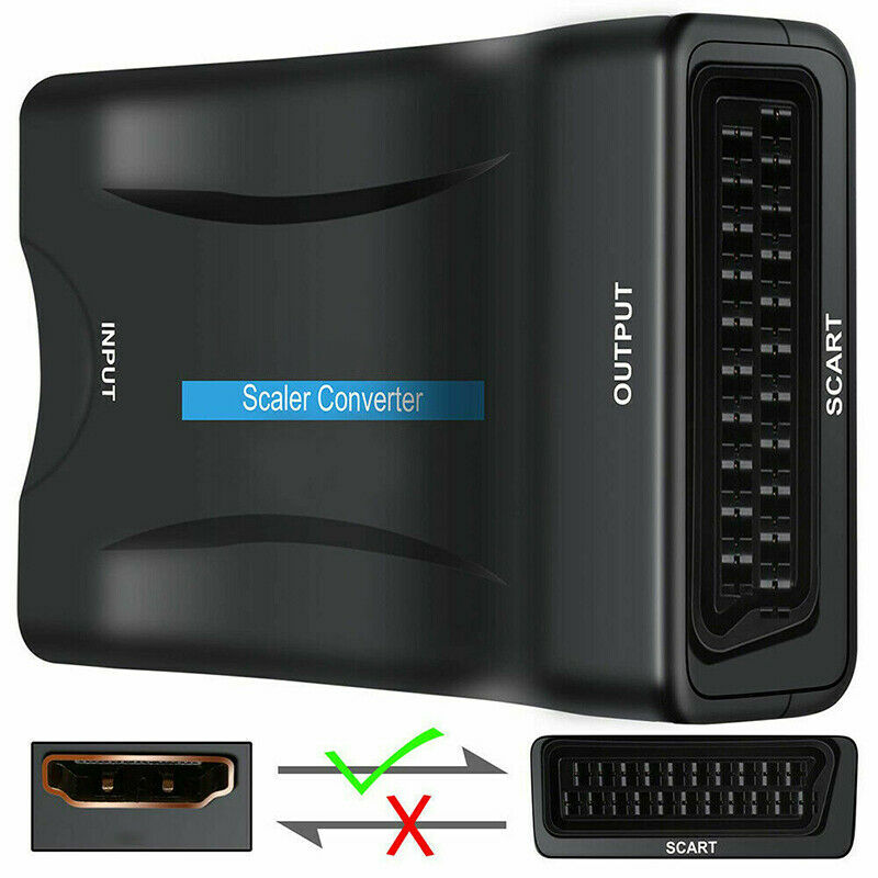 1080P HDMI To SCART Adapter Video Audio Converter Scaler Box+USB Cable For TV