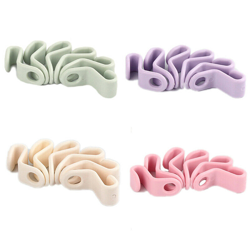 6pcs Wardrobe Space-saving Stack Hanger Hooks Plastic Coat Closet Hanger .l8