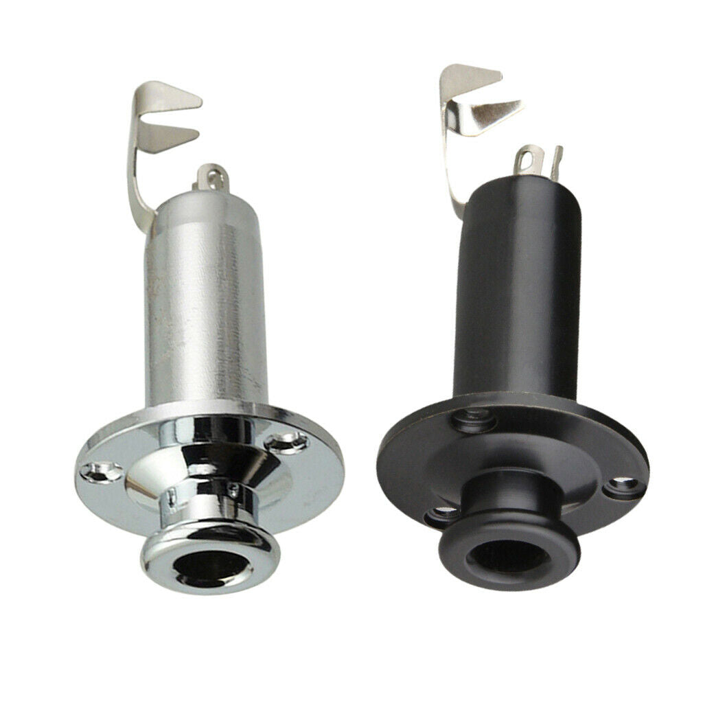 2 x 1/4" End Pin Output Input Jack Strap Lock Socket for Electric Guitar