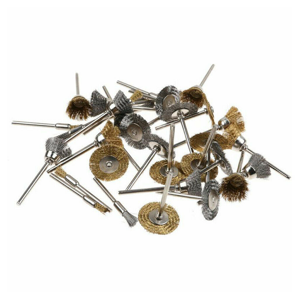 36pc Brass Wire Wheel Brush Set Kit Rotary Tool