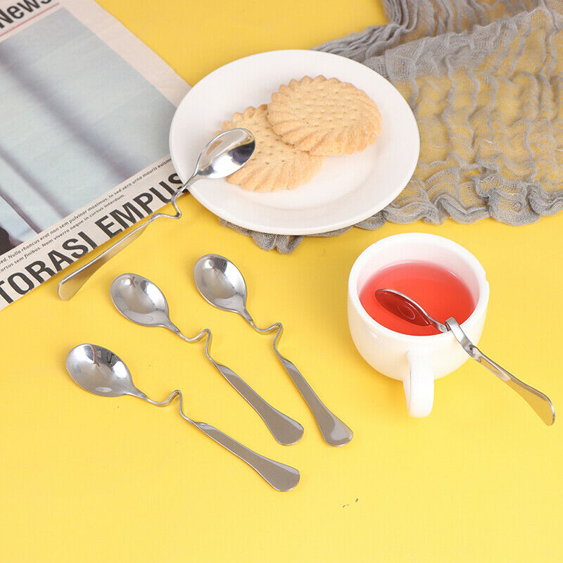 Stainless Steel Multifunctional Milk Coffee Mixing Spoons With Curved Han.l8