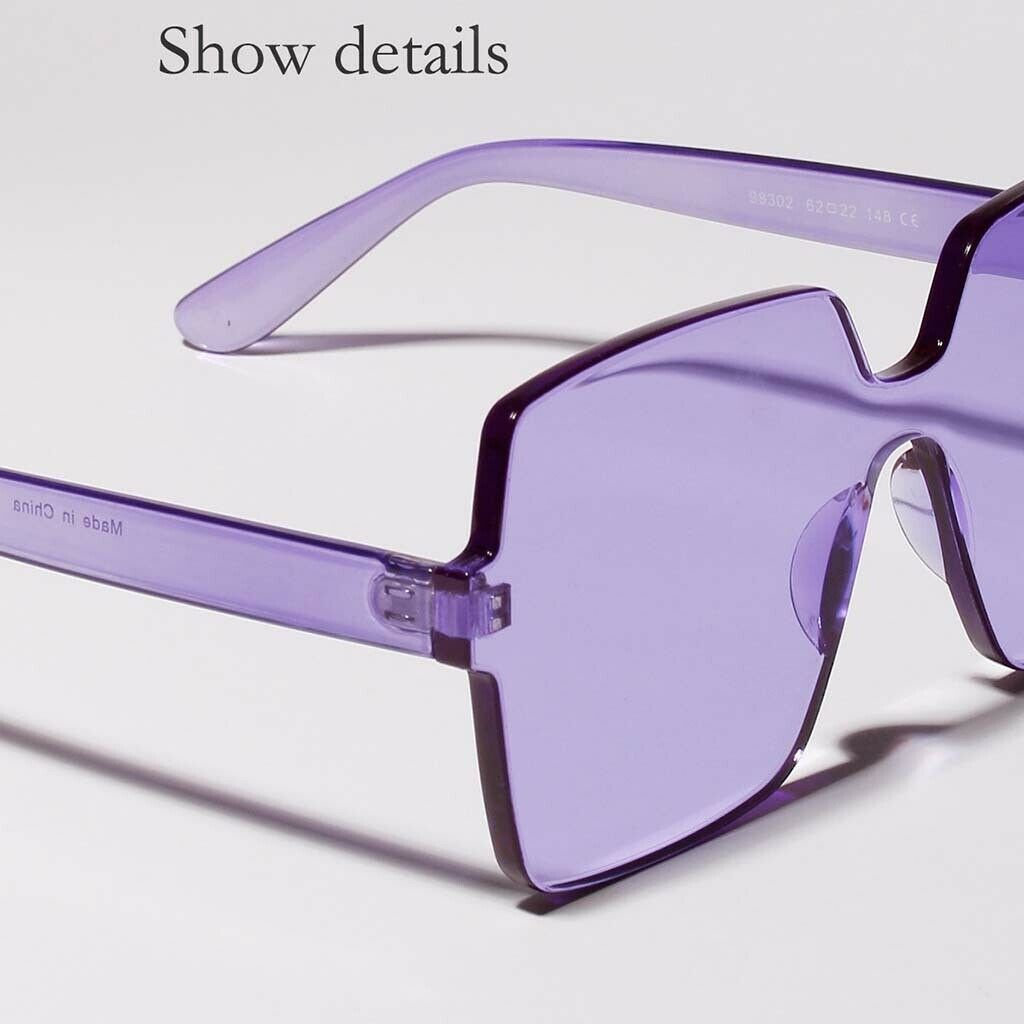 5 Pieces One Piece Sunglasses Square Rimless Summer Eyeglasses Party Eyewear