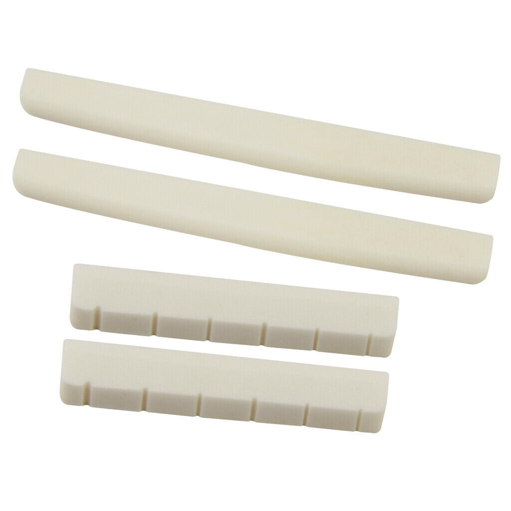 2x Buffalo Bone Saddle Bridge Nut Bridge Set for Classical Guitars
