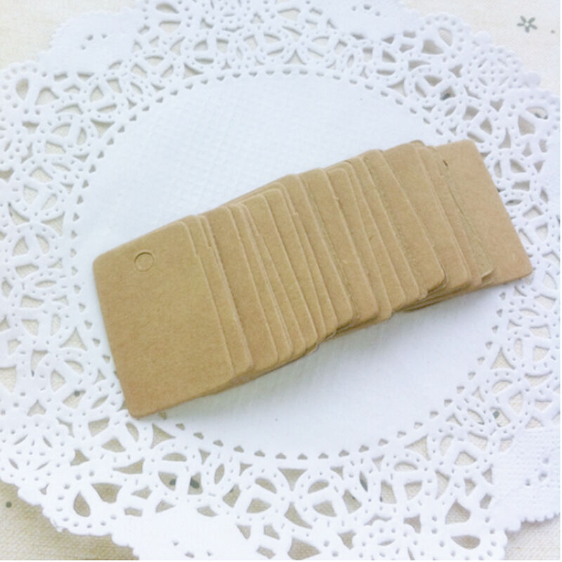 Brown kraft blank rectangle gift swing tags paper party wedding favour .l8