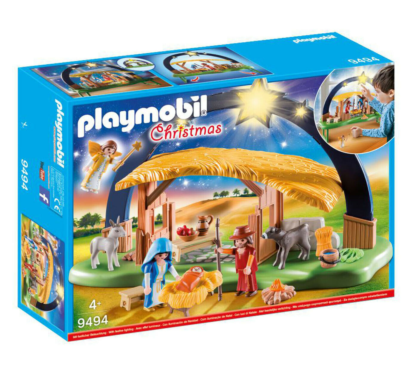 9494 Playmobil Christmas Illuminating Nativity Manger with Fold-Out Feet Other S