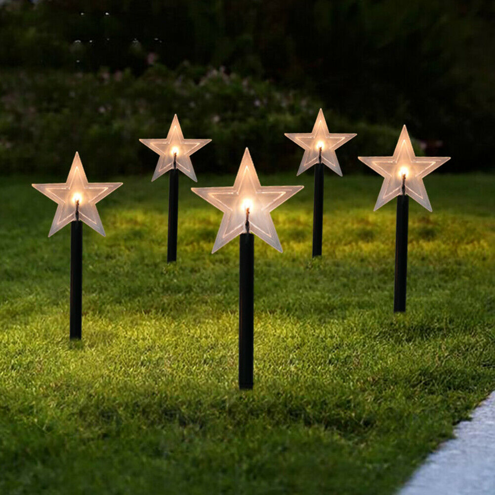5Pcs Solar Christmas Lights Outdoor Garden Decorative Lights Waterproof Lights