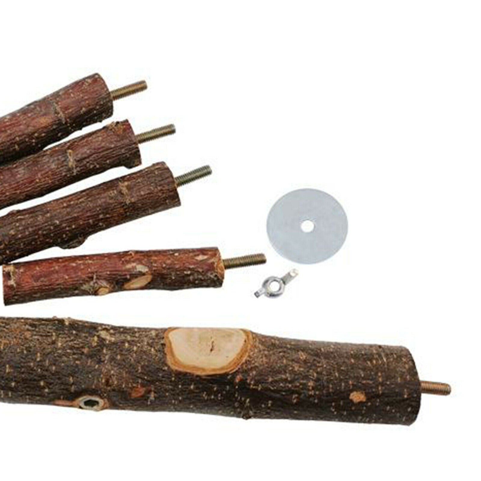 Bird Perch Natural Wood Stick Stand Rack Birdcage Hanging Swing Canaries